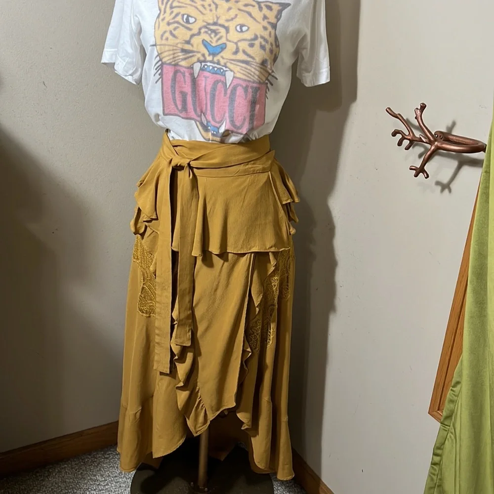 IRO Mustard Breathe Ruffle Skirt - Picture 6 of 12